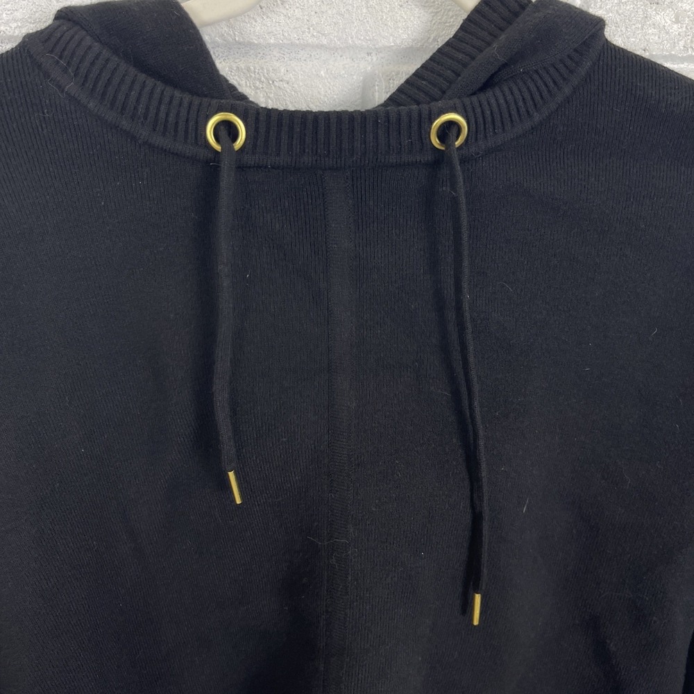 Maeve Anthropologie Hooded Bell Sleeve Sweater Womens S Black Oversized Cozy - Picture 2 of 7